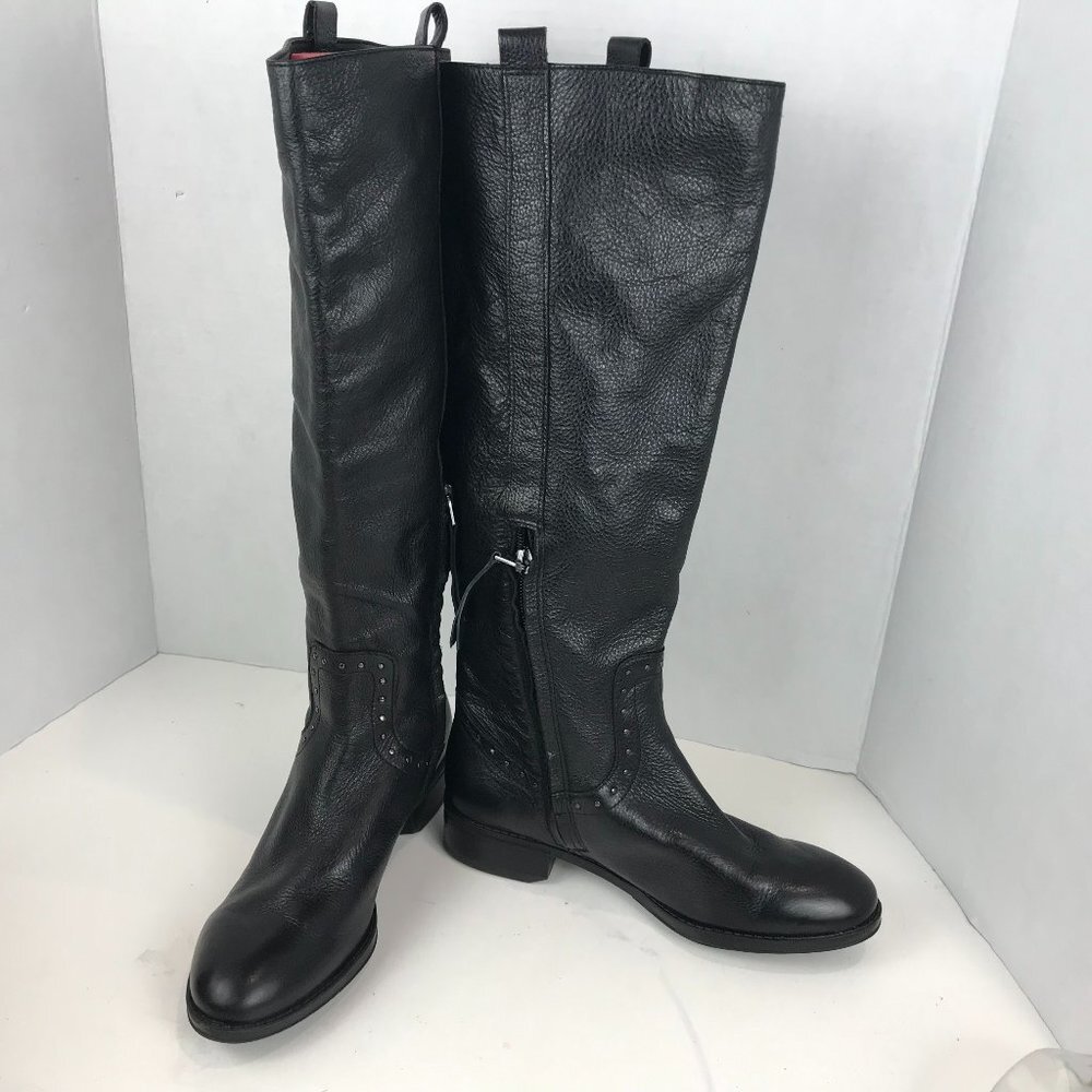 Sam Edelman black leather studded knee high boots US 8?